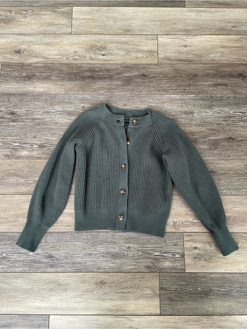 NWOT Banana Republic Green Knit Button-Up Sweater Cardigan